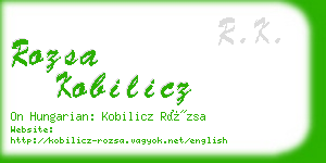 rozsa kobilicz business card